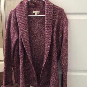 Red and white freckled sweater